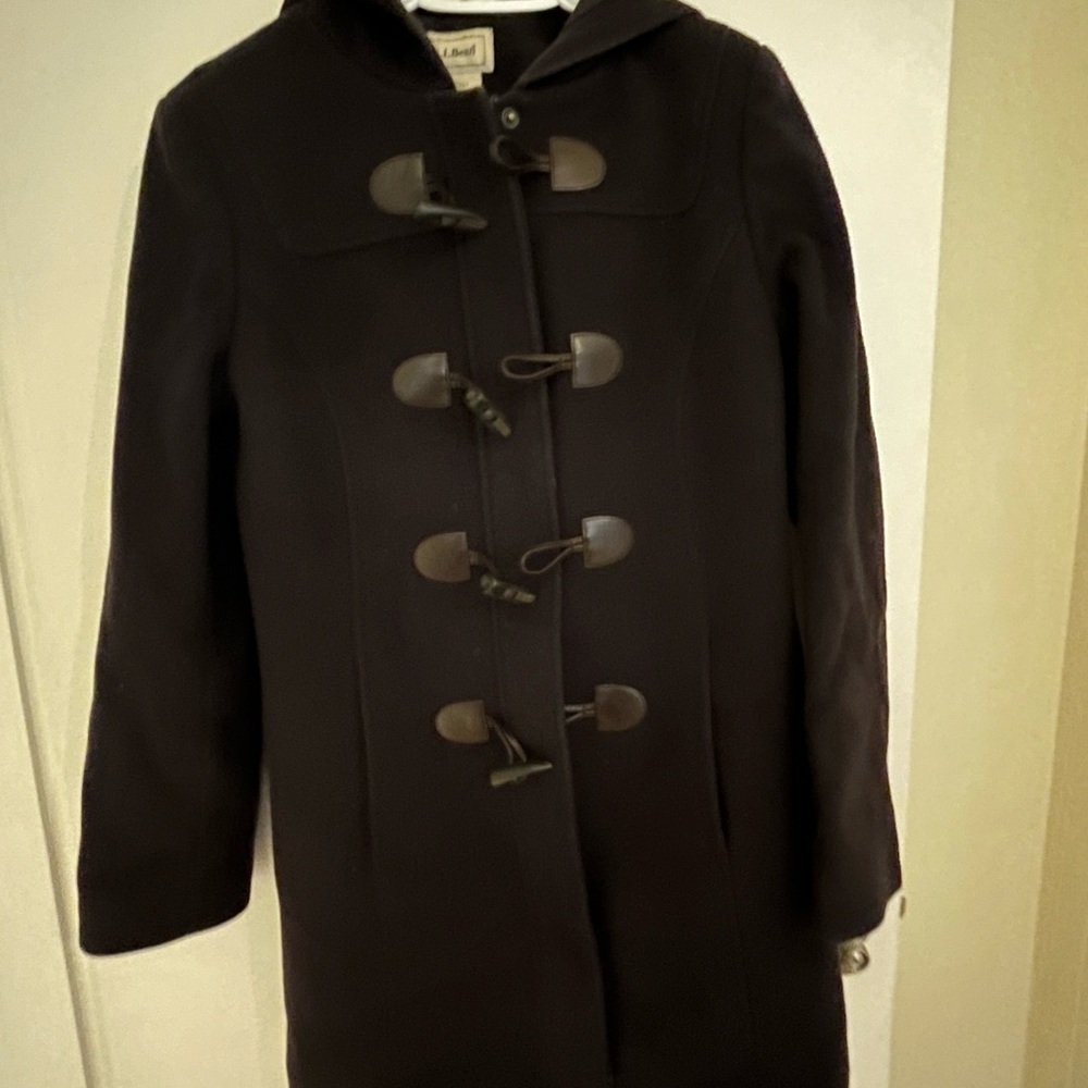 L.L.  Bean navy blue wool coat- size 6